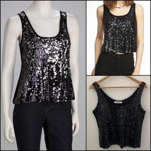Zara Kit Oversized Boxy Sequin Swing Tank Top Blouse